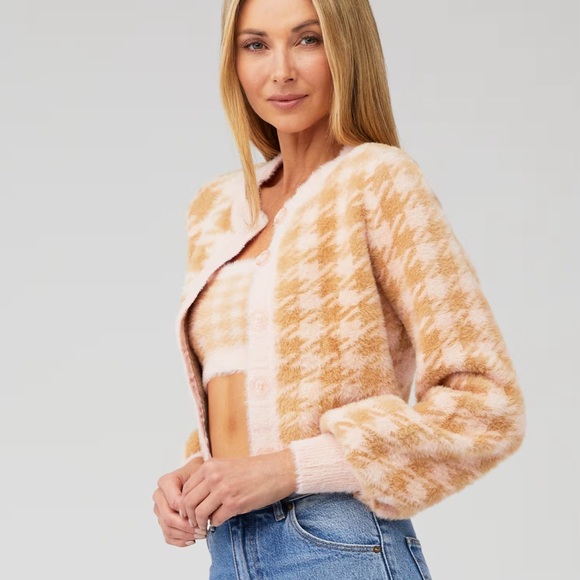 NWT For Love And Lemons Cher Cardigan in Pink Size Large - Picture 2 of 8